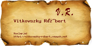 Vitkovszky Róbert névjegykártya