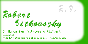 robert vitkovszky business card